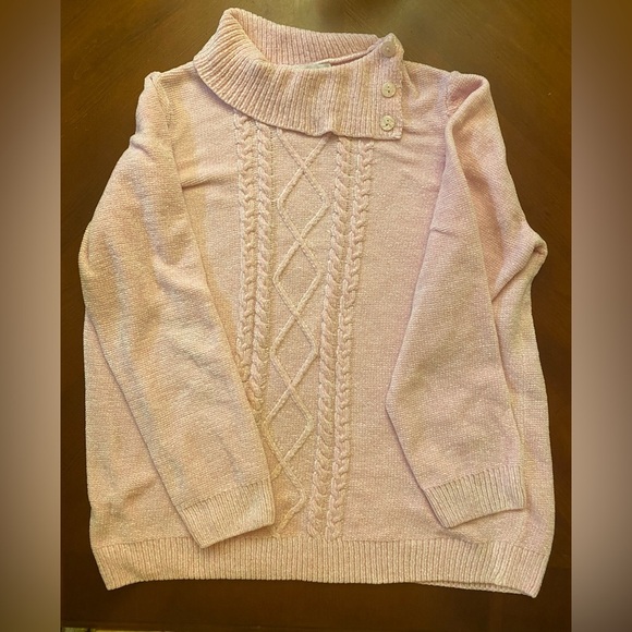 Grandmacore Ballet Blush Pink LARGE Cable Knit Sweater - Picture 1 of 7